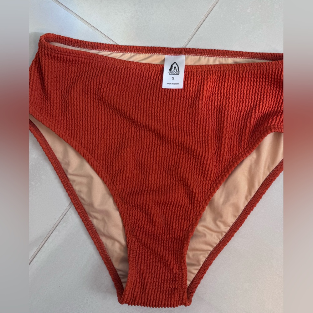 Rust Textured Bikini Bottom